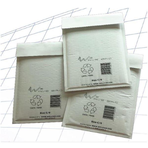 WILLCHIP WEWAVE BUSTE IMBOTTITE PER SPEDIZIONI CORRIERI IN CARTA KRAFT FORMATO INTERNO 24X33 CM BIANCO CONF 10 Pz.